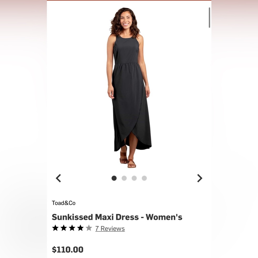 Toad & Co Black Sun-kissed maxi dress with zipper pocket - size L